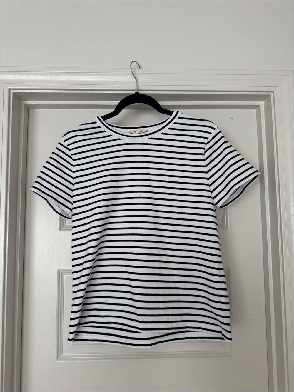 The Perfect Crewneck Tee - Black and White Stripes Madewell